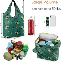 Set of 6 X-Large Animal Print Reusable Grocery Bags – Stylish Eco-Friendly Tote