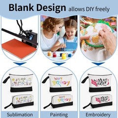 20Pcs Canvas Makeup Bag with Bottom, 12oz Cotton Cosmetic Set L, Black