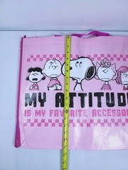 Peanuts New Snoopy & Gang My Attitude Reusable Shopping Bag Grocery Bag
