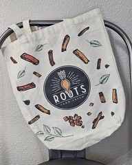 Roots Brand Farm Fresh Reusable Tote Bag Double Shoulder Strap Farmers Market