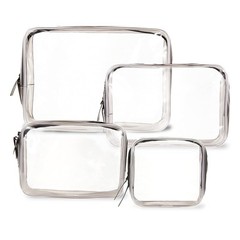 Ovenot 4 Pcs Clear Makeup Bags with Zipper, Cosmetic Bag for