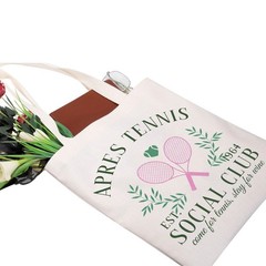 Tennis Tote Bag Lover Player Social Club Reusable Grocery Shopping Handbag