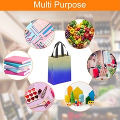 12Pcs Reusable Gift Bags with Handles 7.9 x 9.8 Inch Gradient Yellow Blue