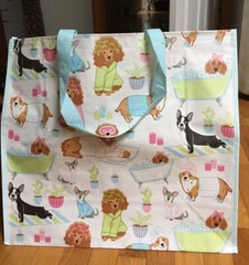 HomeGoods Large Shopping Tote Bag Mixed DOGS@The SPA~Salon~Reusable Eco-Friendly