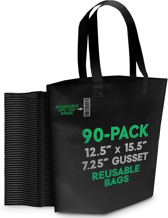 Simple Sacks Non woven Bag Ultrasonic BLACK 90 ct