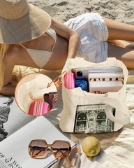 Large Canvas Tote Bag for Women – with Zipper and Inner Pocket Aesthetic Cute…