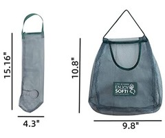 Kitchen Grocery Shopping Bag Holder Travel Mesh Shower Turquoise(Small+Medium)