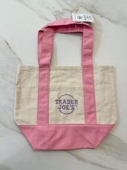 Trader Joe’s Large Lavender Tote and Mini Pastel Pink Canvas Tote Set – New 2026