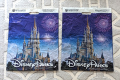 LOT OF 2 Walt Disney World Parks Shopping Gift Large Plastic Bags Bag 16.5×21