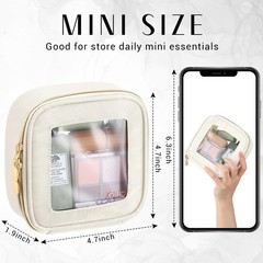 Abbylike 3 Pcs Clear Makeup Bags Travel Cosmetic Small, Black, White, Pink