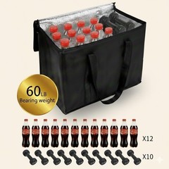 Collapsible Black Grocery Totes (2-Pack)