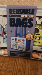 COSTCO KEEP COOL REUSABLE CHARACTER TOTE SHOPPING BAGS -4 BAGS -LARGE HEAVY DUTY