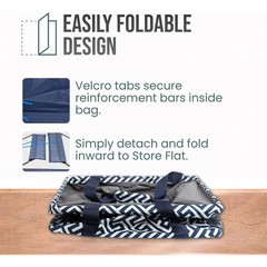 Extra Large Utility Tote Bag Oversized Collapsible Wire Frame Geo Navy 50lbs