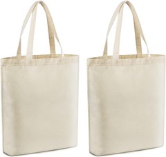 2 Pcs Reusable Large Canvas Tote Bags, Blank Multi-purpose Canvas Bags, Suita…