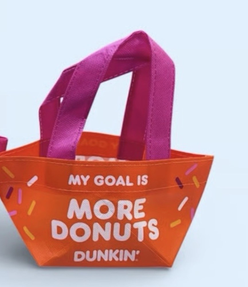 Dunkin Mini Tote Bag Orange Limited Edition Rare Goals Donuts Sprinkles🧡
