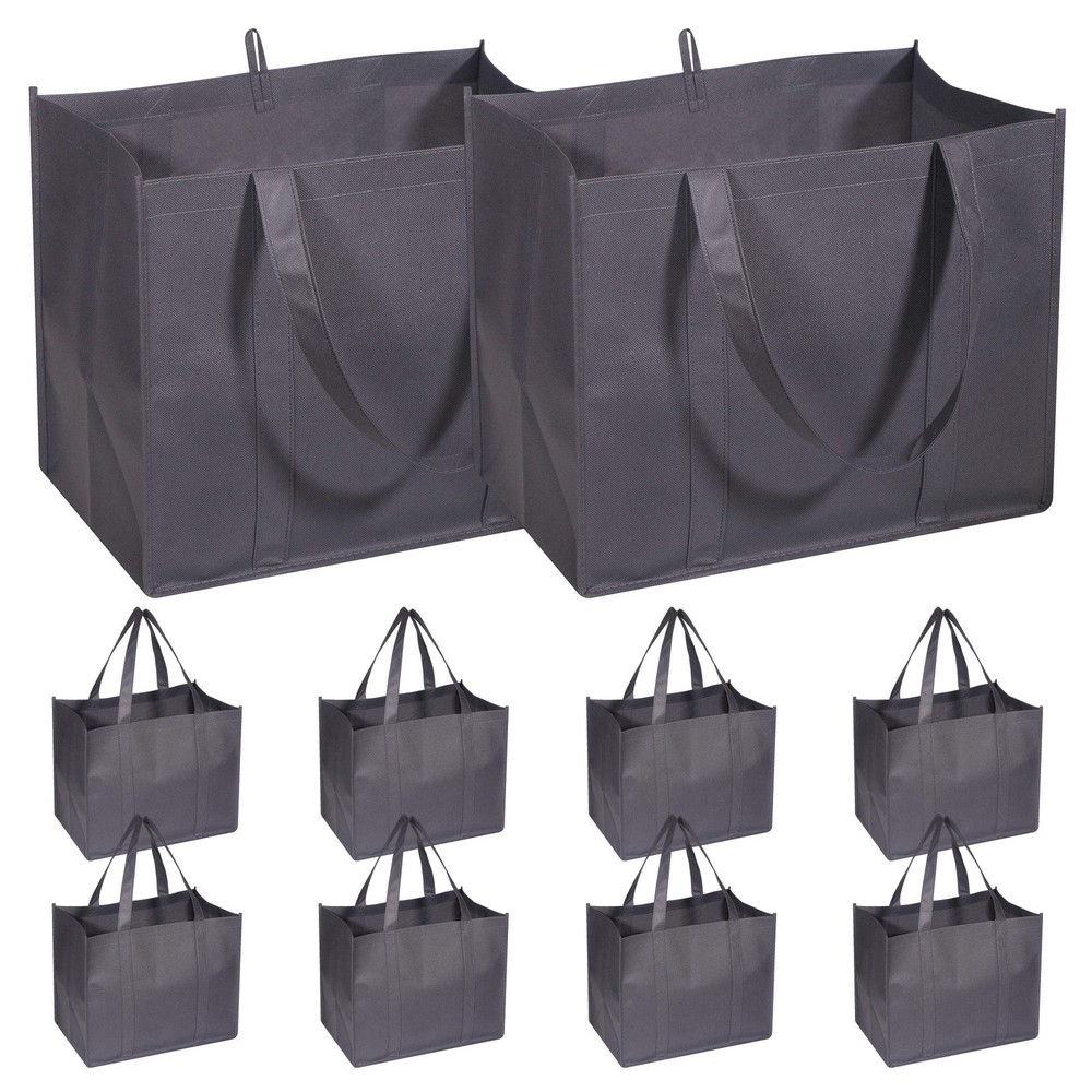 10 Pack Reusable Grocery Bags Extra Large Super Strong Heavy Duty Shopping To…