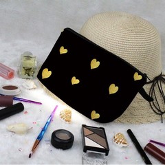 Livel lhood Golden Heart Gift Love Makeup Bag Cute Organizer Storage 303-16