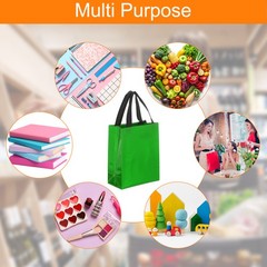 12Pcs Reusable Gift Bags with Handles 7.9 x 9.8 Inch Dark Green