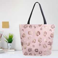Leopard Canvas Tote Bag Large Grocery Bag Reusable Beach Shopping Bag Heavy D…