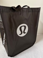Lululemon Logo Large Reusable Shopping Tote Bag w/ Handles 16.5″ X 14″ NEW Brown
