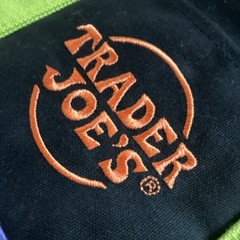 Trader Joe’s Trick-or-Treat Foldable Canvas Tote Bag Black Green Purple All-Over