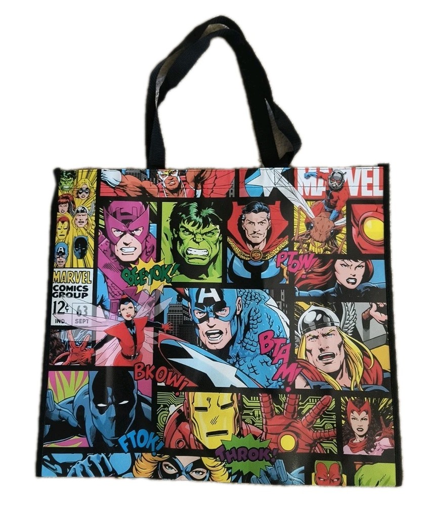 Marvel Hulk & MORE X-Large Black Reusable Shopping Gift Bag with Handle NWOT