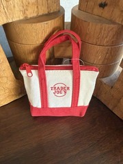 NWT 2025 Trader Joe’s Canvas Micro Tote 2 in 1 Reusable Grocery Bag in Red