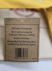 Trader Joe’s Christmas 2025 Edition Mini Reusable Canvas Tote Bag, YELLOW NWT