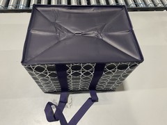 DURASACK GROCERY TOTE ALL-PURPOSE COLLAPSIBLE TOTES – DARK BLUE GEOMETRIC