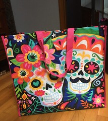 New XXL Sugar Skulls~Day Of The Dead~Shopping Bag Reusable Tote Bag~Marshalls