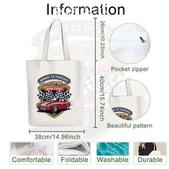 Canvas Tote Bag Racing Flags Reusable Cotton Bag for Women, Durable Cloth Sho…