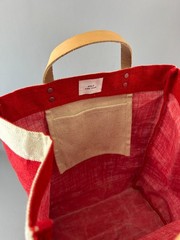 Apolis Global Large Reusable Red Jute Market Bag Tote Lady Sybil Customized