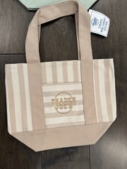 Trader Joe’s MINI PASTEL STRIPE CANVAS TOTE BAGS Set of 4 AUTHENTIC