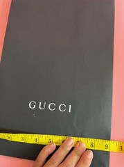 Gucci Reusable Paper Shopping Bag Gift Rope Handle Black 15″ x 9″ x 5.5″