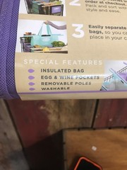 Lotus Cart Trolley Reusable Shopping Bags 4-Pack 1Insulated Washable……h6