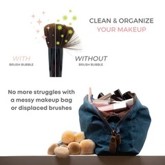brush bubble silicone makeup holder Brush Case Small, Brown (Cases)
