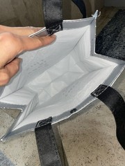 Lululemon – RARE Metallic Silver “THIS IS YOGA” Small Shopping Tote Bag – Flaw