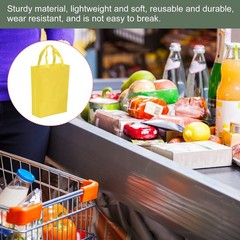 10 PCS Reusable DIY Blank NonWoven Tote Bags Arts Crafts Yellow 36×25 cm