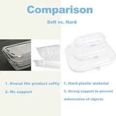 SXS LACONIC Clear Hard Plastic Zipper Case,Transparent Double 3pcs, 3pcs-M