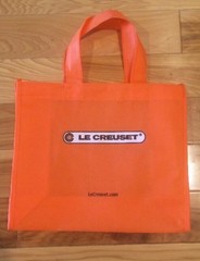 12x10x4.5 LE CREUSET Small Orange Eco-Friendly Reusable Shopping Gift Bag Tote