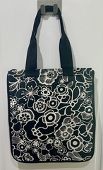 reisenthel Large Expandable ‘Shopper e3’ Tote Bag Black & White Floral, NWT