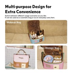 Tagi. Signal House Large Capacity Travel Makeup Bag, Waterproof Matcha Berry