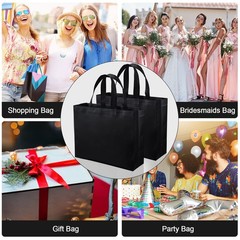 30 PCS Glossy Reusable Grocery Gift Bag Handles Gold 12.6×4.72×11.02 Inch