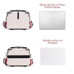 Duleylv Mini Suitcase Hard Shell Makeup Case Stress-Resistant ABS Dark Grey