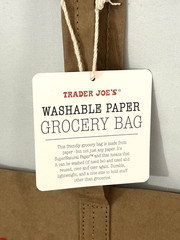 Trader Joe’s Washable Reusable Paper Grocery Brown Shopping Bag 2pc Retired RARE