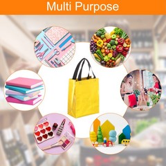 12Pcs Reusable Gift Bags with Handles 7.9 x 9.8 Inch Gold