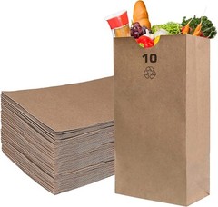 10 lb. Large Brown Kraft Paper Bag, Paper Lunch Bags, Small Snacks Bag 500pcs