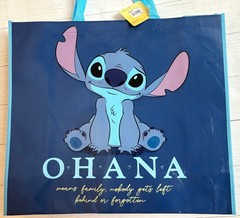 Disney Stitch Reusable Shopping Bag 2pk Blue Ohana Beach Angel Gift Handle Lilo