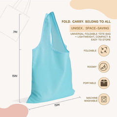 2 Pack Foldable Shopping Bag, Waterproof Reusable Grocery Tote Bag Holder,Nylon(