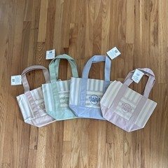Trader Joe’s mini Striped Multicolor Small Tote Bags Set of 4 New